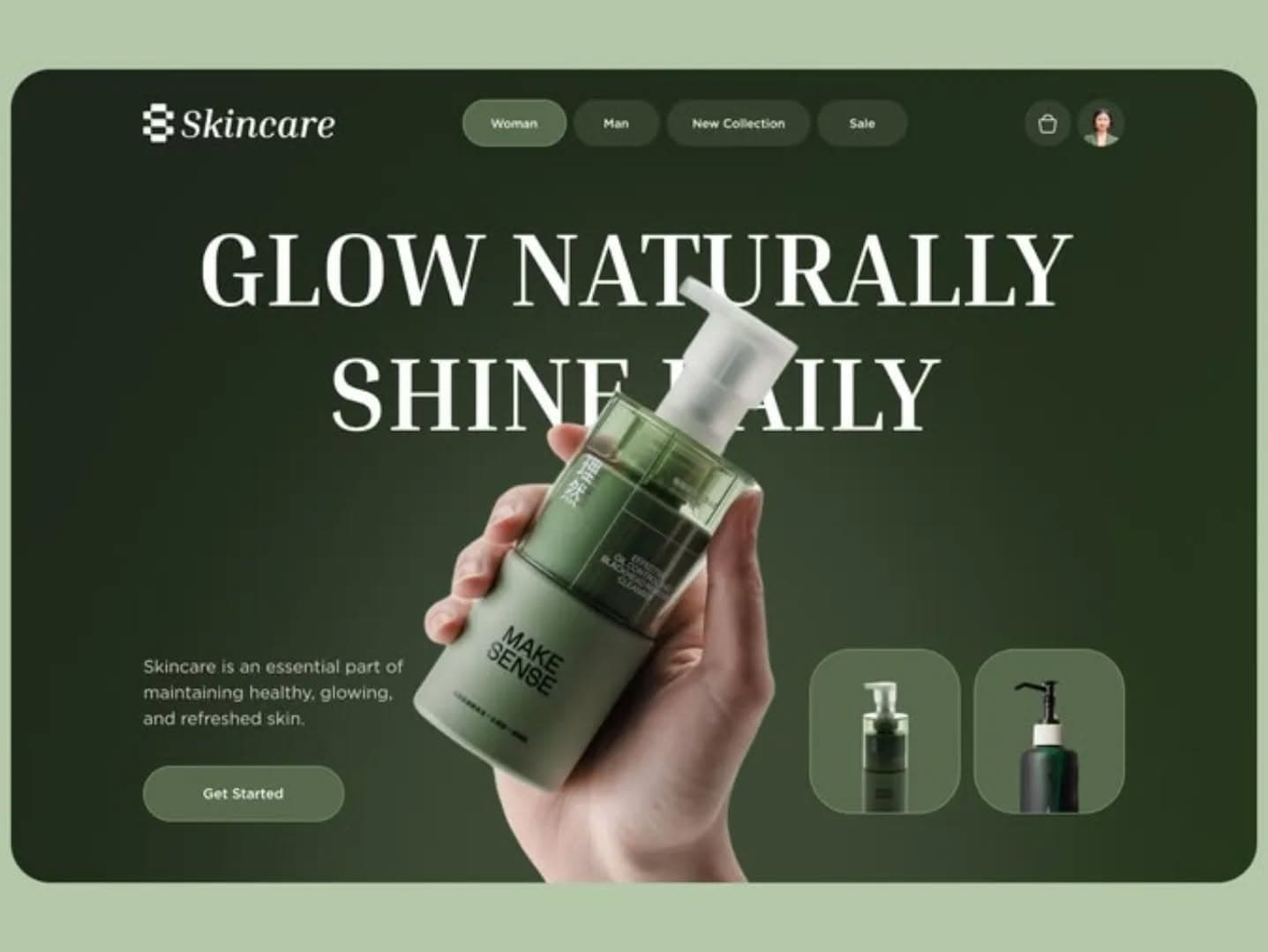 Skincare e-commerce landing page